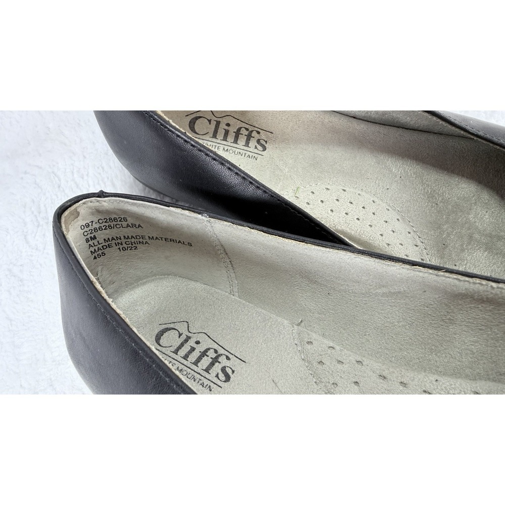 Cliffs By White Mountain Shoes Womens 8 Clara Ballet Flats Black Pewter Gray Lot - Picture 9 of 13
